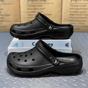 CROCSS Sandal Clog Pria Kodok Baim Sendal Terbaru Dewasa Casual CROCSS Cowok Slop Hitam Beige Puith