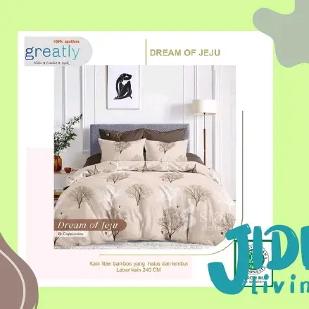 BED COVER SET LOKAL MOTIFDREM OF JEJU / SPREI LEMBUT DAN HALUS