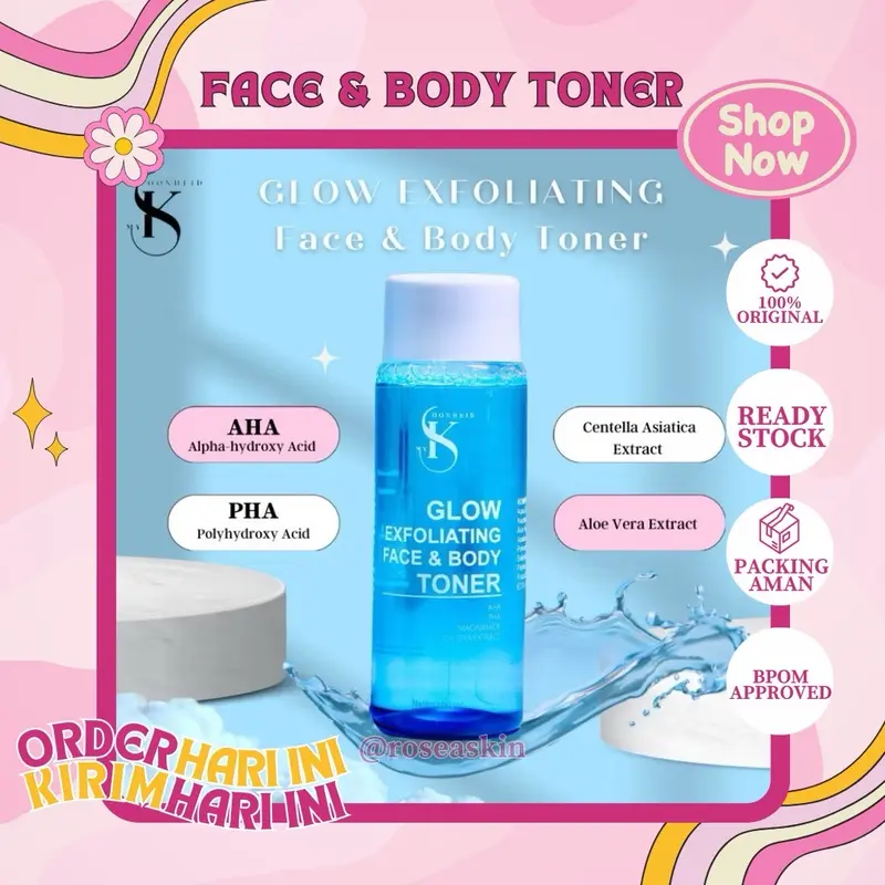 INFUS BULE GLOW EXFOLIATING FACE&BODY TONER Memutihkan Pelembab Wajah 0