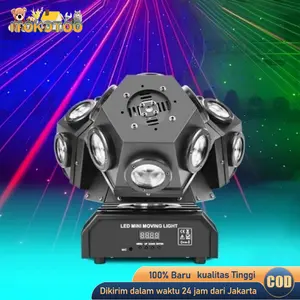 Lampu Moving Head Ball Full Colour 18x10W LED 4in1 Laser Beam Audio Control DMX512 Panggung Disco