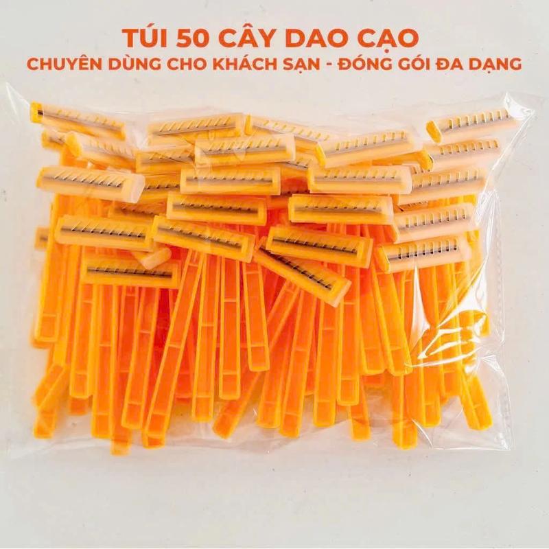 (Hàng sẵn kho)COMBO 50 Dao Cạo Cán Ngắn 2 Lưỡi , Dùng 1 lần , Chuyên Dùng Cho Khách Sạn 6
