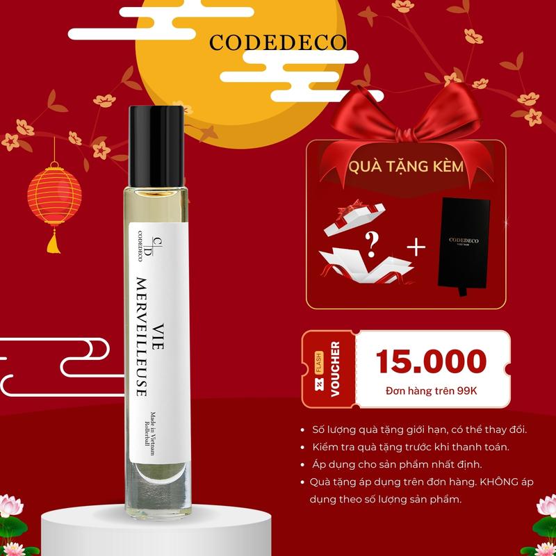 Tinh dầu nước hoa nữ CODEDECO Vie Merveilleuse 10ml dạng lăn Perfume Cosmetic