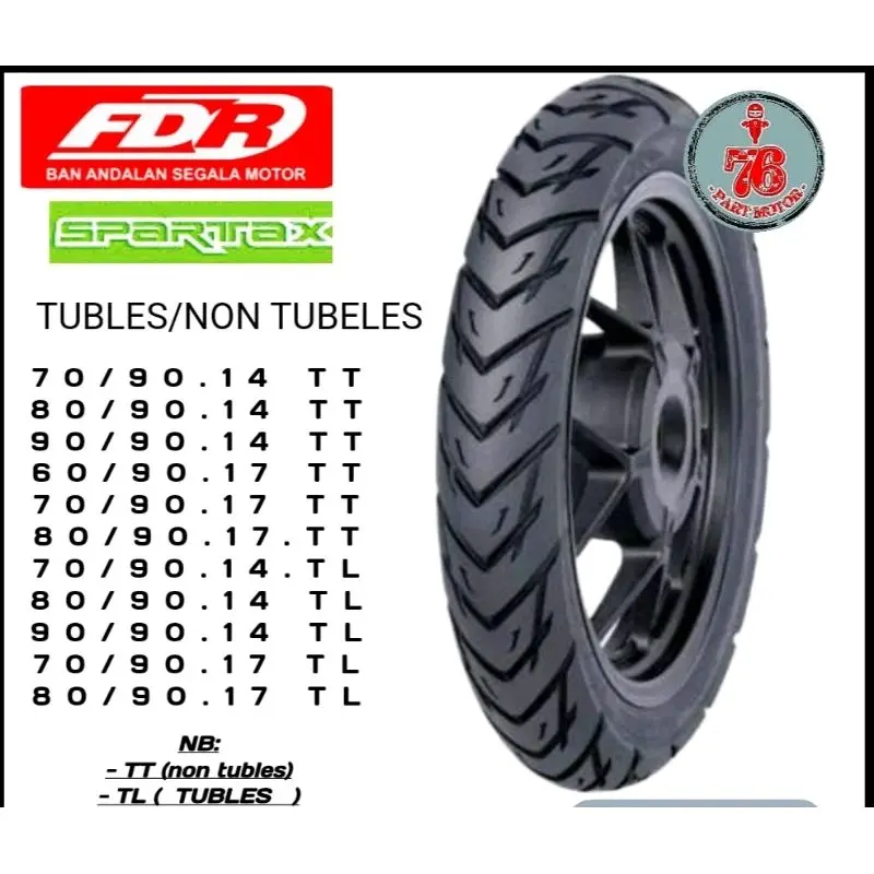 BAN TUBELESS/NON TUBLESS FDR SPARTAX (70/90.14 - 80/90.14 - 90/90.14 - 60/90.14 - 70/90.17 - 80/90.17)