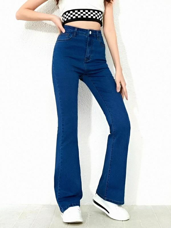 High Waist Jeans Streach Wanita Cutbray || Korean Style Straight Loose Cutbray Wanita Premium || Cutbray Jeans Wanita Bahan Melar Panjang Tebal Celana Hitam Dark 1