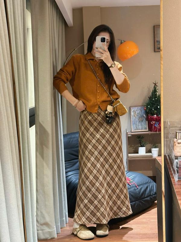  V10- Sale Daily Chân váy kẻ Dáng Chữ A cắt chéo canh hack dáng. mix đồ cực xinh. hottren 2025 