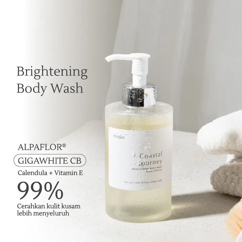 Sabun Mandi EVOKE Brightening Body Wash - Coastal Journey untuk Kulit Sensitif dan Luka Kering - Soap 0