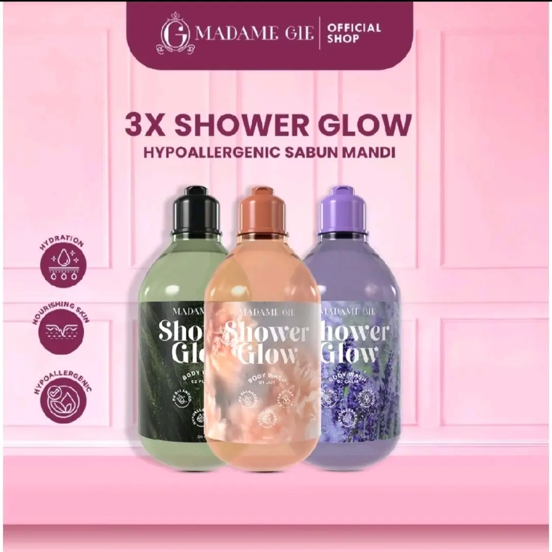 MADAME GIE SHOWER GLOW/ BODY WASH/ SABUN MANDI 300ML Cair Pencerah Tubuh