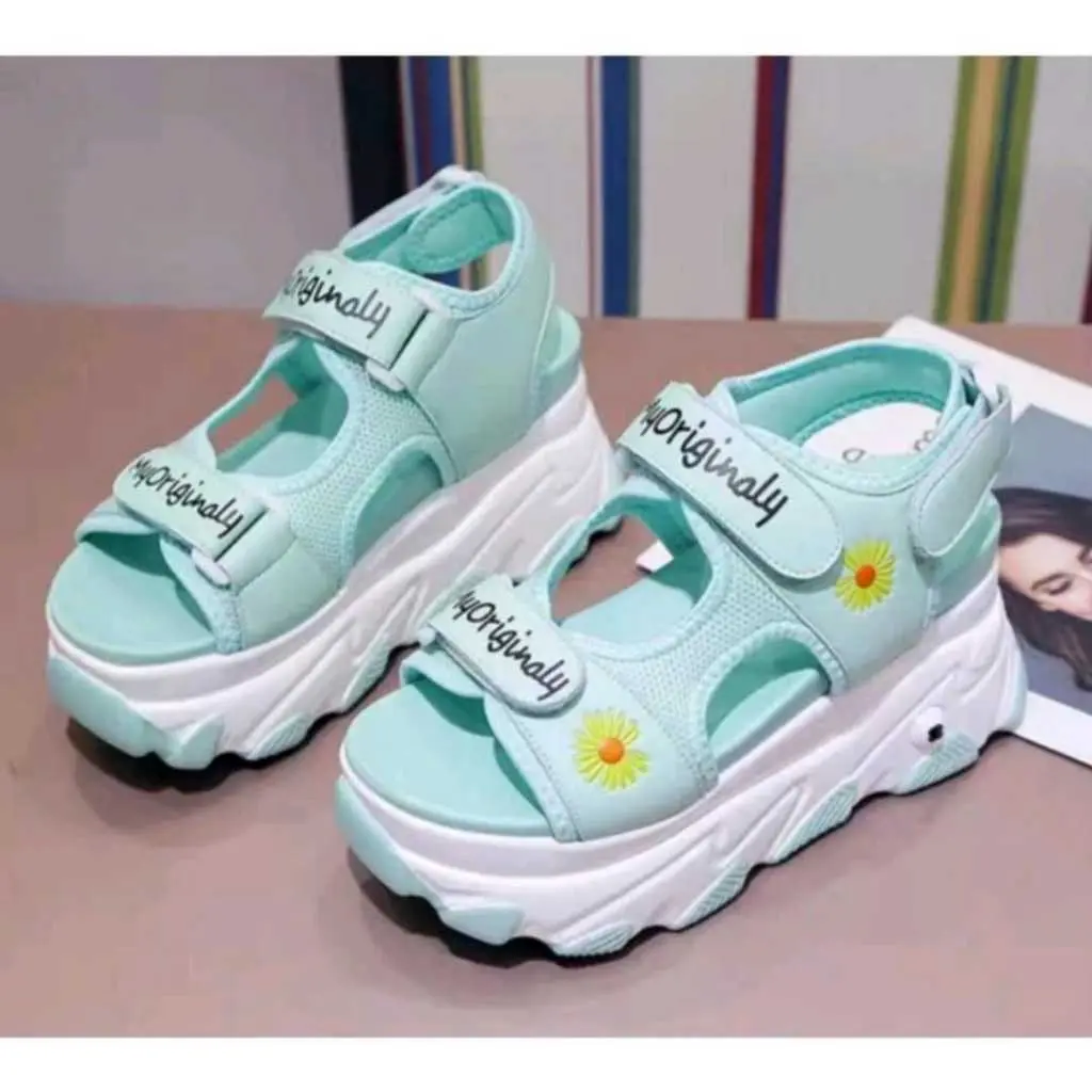Sandal Gunung Anak Perempuan dan Dewasa Motif Bunga korea style Import Terbaru