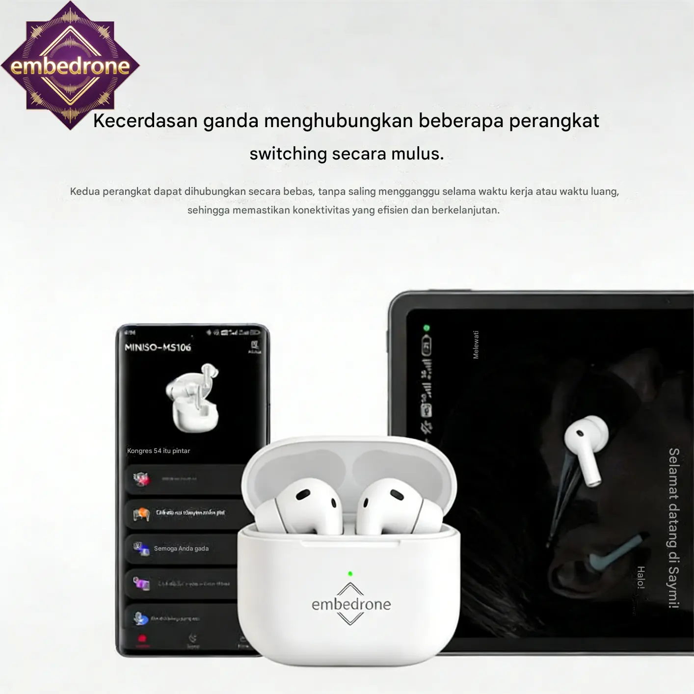Dual Decoder Suara Jernih Delay 0.08ms Putih