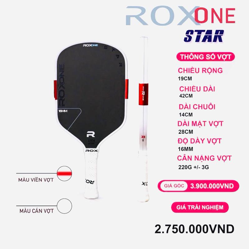  Vợt pickleball Roxone Star kẹp chì  chính hãng mua kèm ,cuốn cán  dán viền bóng bảo hành 3 tháng 