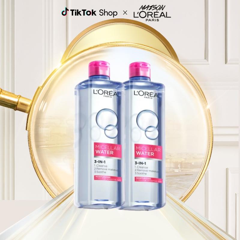 BOM Bộ 2 nước tẩy trang dưỡng ẩm mượt da 3-in-1 L'Oreal Paris Micellar Water