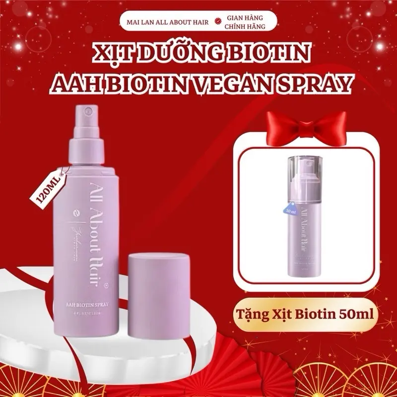 [TẶNG XỊT DƯỠNG 50ML] Xịt Dưỡng Tóc Biotin Spray All About Hair 120ml Nuôi Dưỡng Tóc Chắc Khỏe, Hỗ Trợ Kích Mọc, Giảm Rụng 0