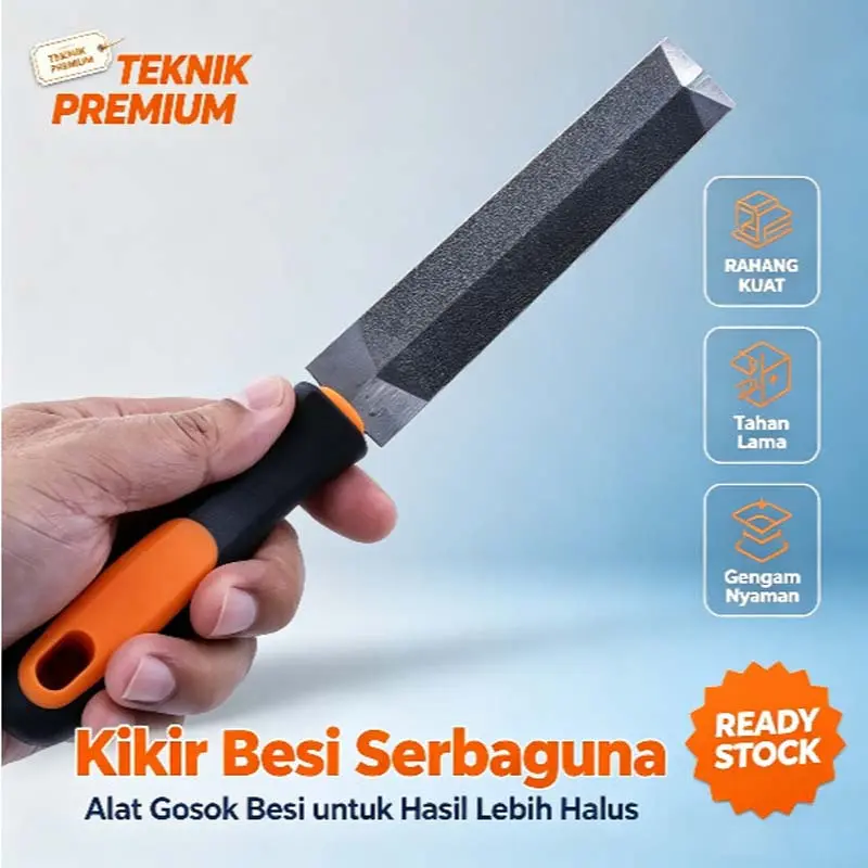 Kikir Flat Gergaji 6 Inci dengan Gagang Ergonomis, Alat Rapikan & Asah Mata Gergaji Kayu