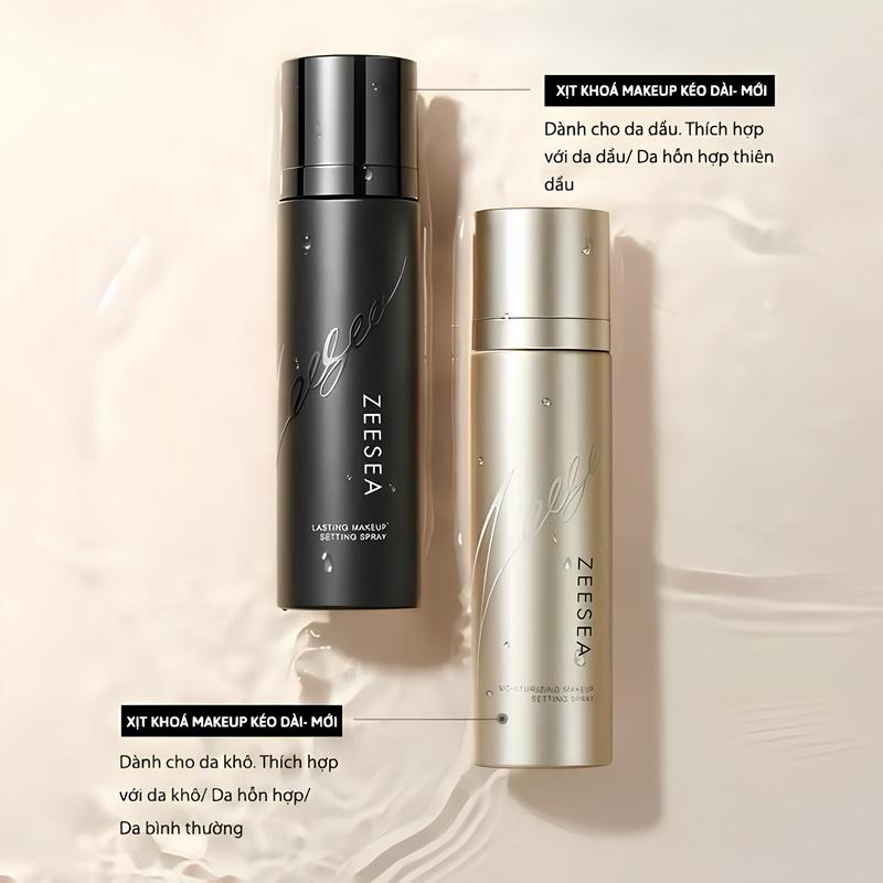   ZEESEA BẢN MỚI  Xịt khoá cố định lớp nền trang điểm lâu trôi ZEESEA bản mới 100ml 