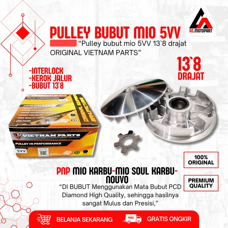 RUMAH ROLLER MIO SOUL BUBUT 13`8 DRAJAT Pulley Mio Smile Mio Sporty Fino Karbu Mio Soul 115 Motorcycle 0