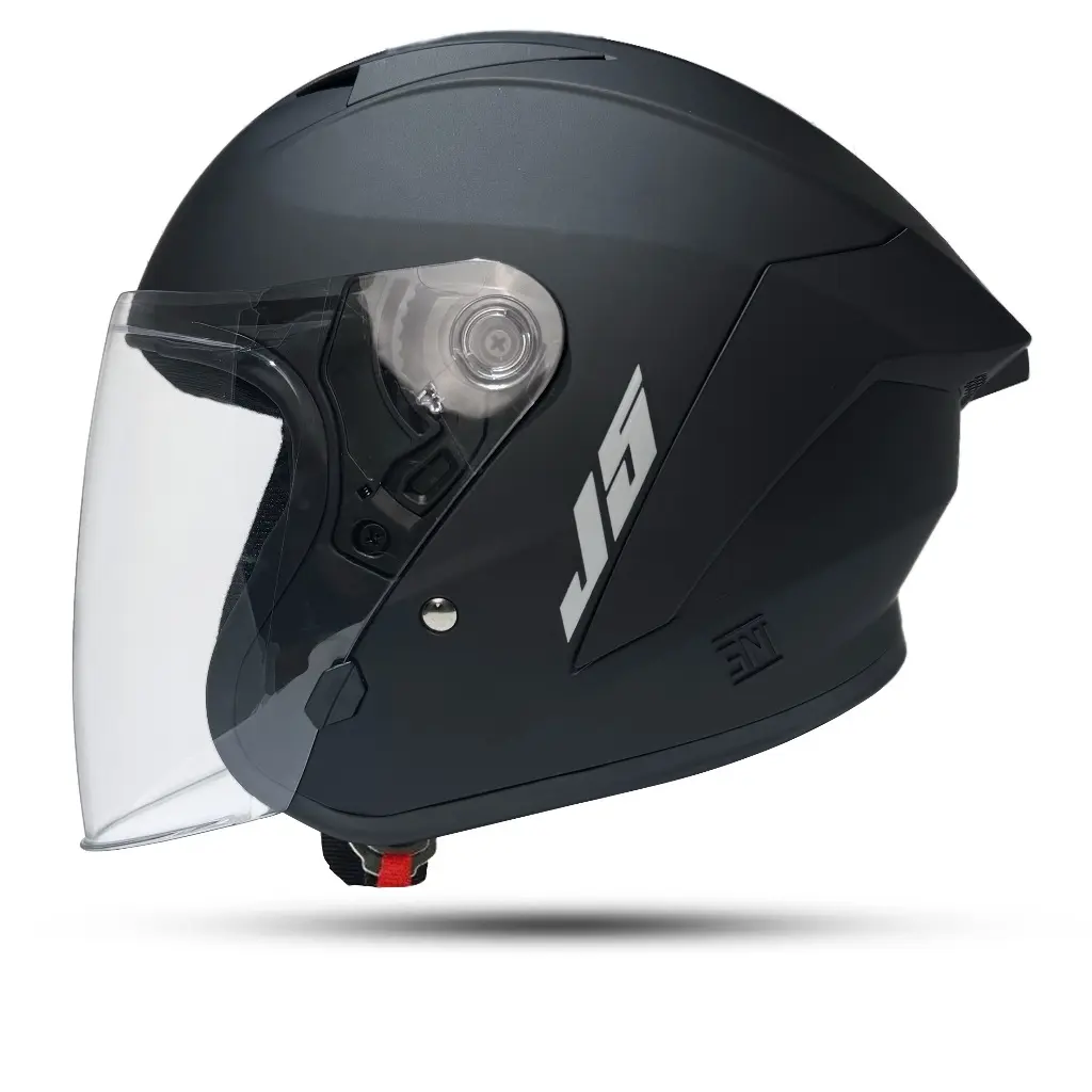 Helm half face mla j5 solid hitam dof terbaru helm dewasa pria wanita kekinian sni Motorcycle Kaca