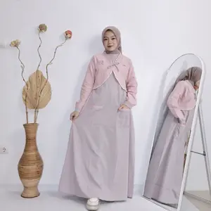 Reea Dress Couple Mom & Kids Gamis Sarimbit Ibu dan Anak Kekinian Bahan Katun Adem dan Nyaman