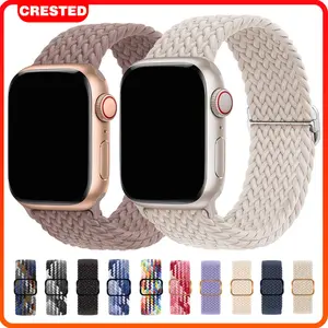 Tali Elastis Nilon untuk Iwatch Apple Watch Ultra 3 2 Ultra 49mm Seri 11 10 9 8 7 6 5 4 3 2 1 SE 3 46mm 42mm 41mm 45mm Gelang Tali Warna-warni yang Dapat Disesuaikan dengan Gesper Logam 38mm 40mm 42mm 44mm Smart Watch DT No 1 HW22 W26 IWO T500 T500+ T500+