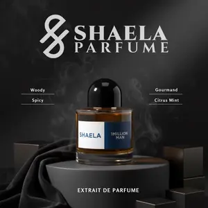 Shaela Parfume - Extrait Parfum Pria Aroma Segar Woody Spicy Gourmand Sensual 50ml & 30ml Tahan Lama 42 Jam Top Note Williams Pear Midle Note Sweet Pea Base Note White Musk Paket