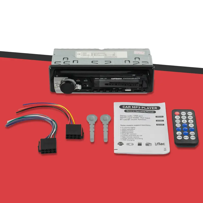 Tape Mobil Bluetooth head unit Single Din Tip mp3 Audio Multifungsi USB MP3 FM Radio AUX card reader universal mobil Car Kabel 8