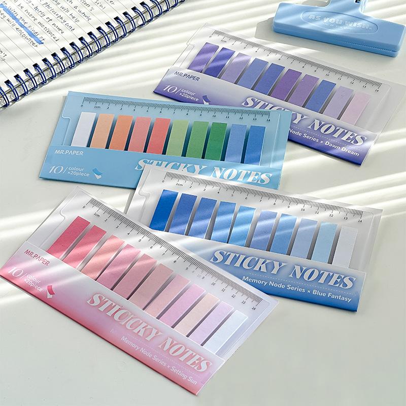 Giấy Dính Ghi chú 200 Tờ bộ Phong Cách Trơn Nhãn Dán Nhãn Dán Đánh Dấu Trang Sổ Ghi Chép Văn Phòng Phẩm Trường Học Và Văn Phòng