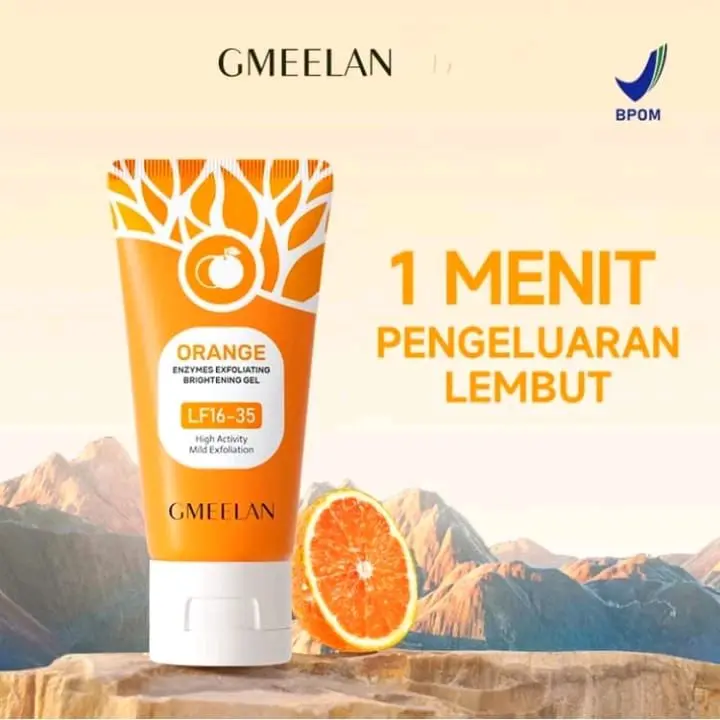 GMEELAN Orange Exfoliating Gel 50gr // Peeling Wajah Removal Exfoliasi Wajah Mencerahkan Scrub Pengangkat Komedo