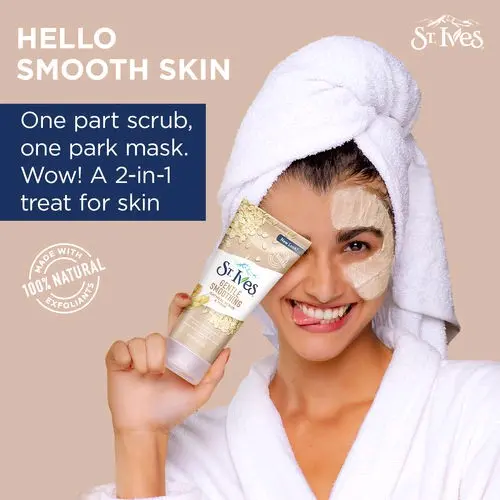St ives Gentle Smoothing Scrub+Mask Oatmeal 170g untuk Wajah - Facial Muka Exfoliating