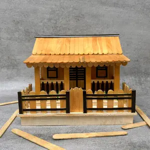 Miniatur Rumah adat khas betawi dari stik kayu