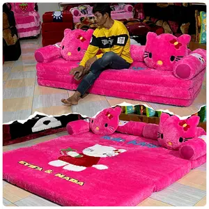 Sofa Bed Lipat Bulu Ukuran 200x150x10 Tinggi Sofa 30 cm / Kasur Busa Lipat / Sofabed Karakter Anak
