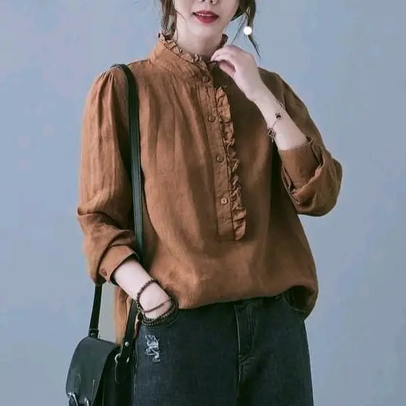 Kamila Blouse Linen Oversize Atasan Wanita