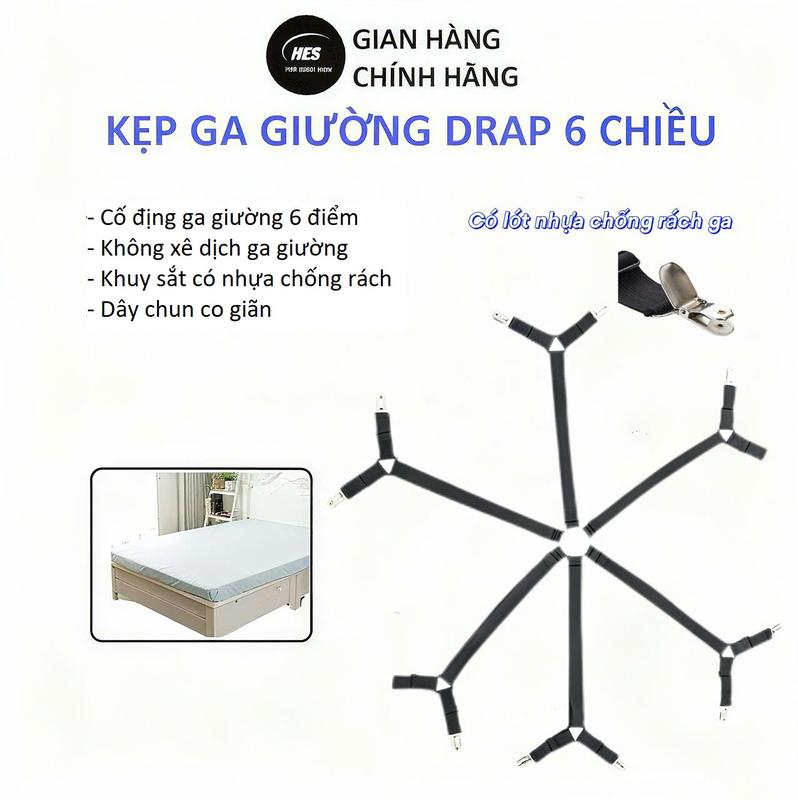 Kẹp Ga Giường Drap 6 Chiều Chắc Chắn Chống Xê Dịch Cố Định Và Giữ Phẳng Kepgagiuong 6chieu Dây Co Giãn Kim Loại Không Gỉ