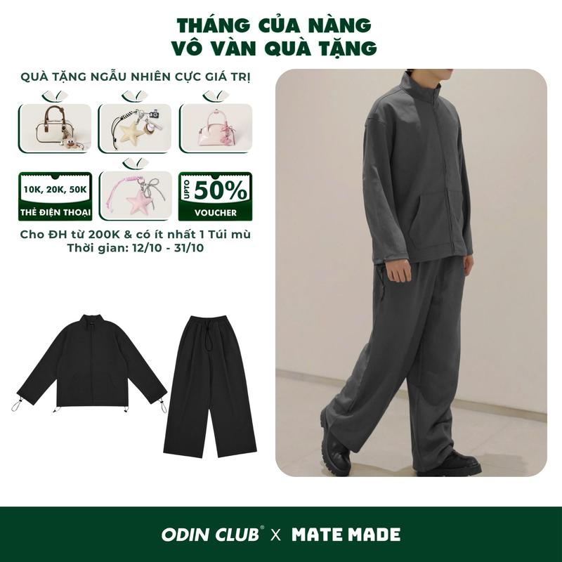 Set bộ Frank ODIN CLUB, Bộ quần áo dài unisex chất liệu vải tuyết mưa