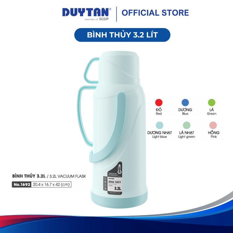 Bình thủy 3.2L DUY TÂN nhựa PP, phích nước 3.2 lít giữ nhiệt tiện lợi bình thuỷ giữ nhiệt nước sôi