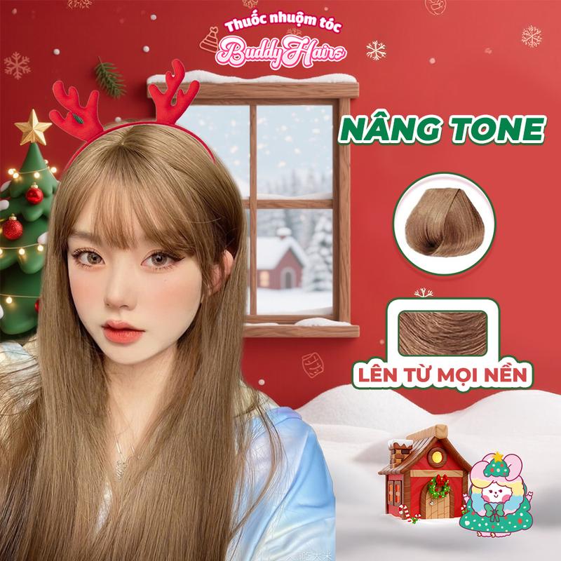 Thuốc nhuộm tóc NÂNG TONE - NÂNG NỀN MÁI TÓC của Buddyhairs Tặng kèm găng tay mũ trùm trợ nhuộm tiện ích
