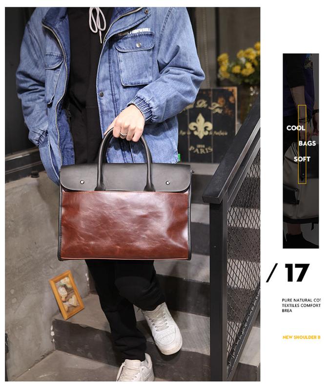 Product Introduction of Fashion Trendy Men's Shoulder Bag Trendy Men's Briefcase Briefcase Ol Men's Handbag New Crossbody Bag 7