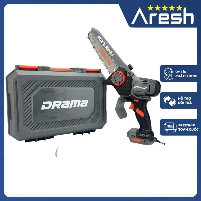  Máy cưa xích pin DRAMA 8INCH Động cơ Không Chổi Than Chân pin phổ thông 4cm tra nhớt tự động động cơ bền bỉ 