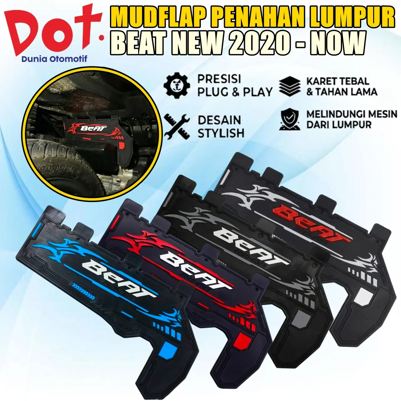 MUDFLAP BEAT NEW BARU DELUXE STREET CBS ABS GEN 2 SCOOPY GENIO 2020 - NOW MUDLAP MUD LAP FLAP KARET PENANAHAN LUMPUR
