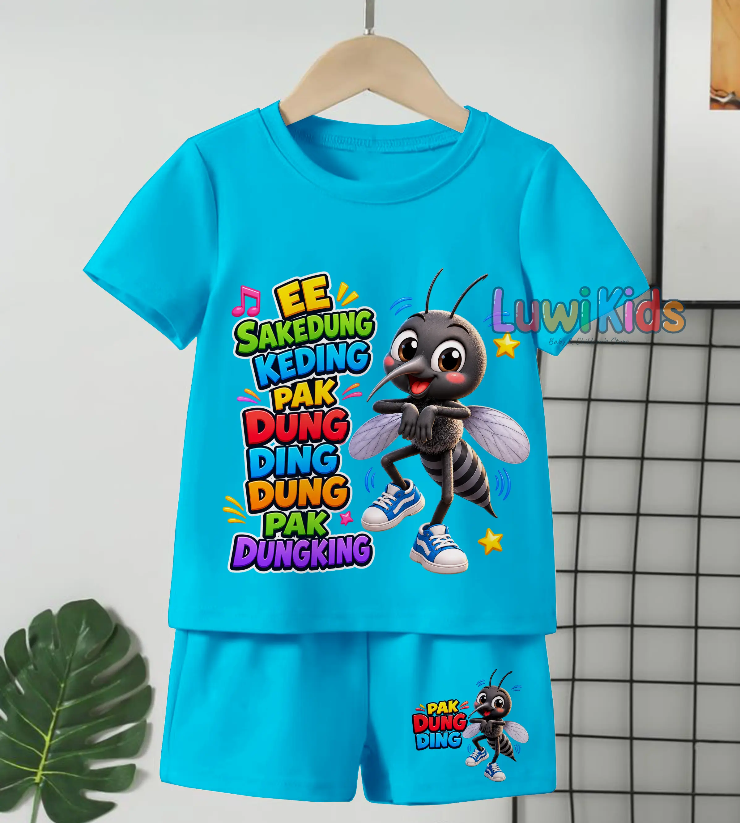 Luwi Kids Setelan Anak FULL Baju Penuh Cewek Cowok Trend Terbaru Gambar Tarian Nyamuk EE Sakedung Keding Celana Fashion