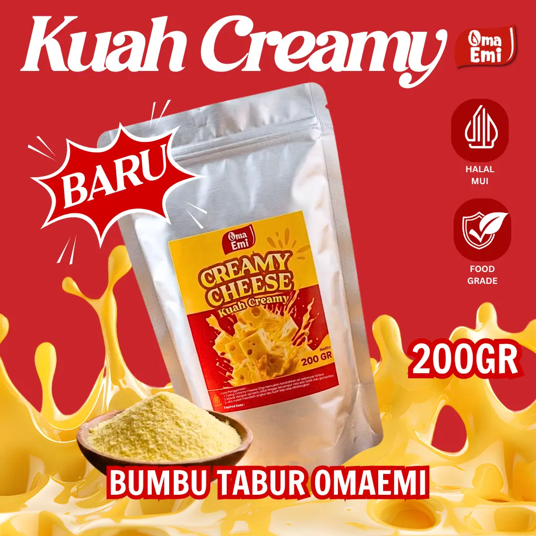 KUAH CREAMY KEJU | CREAMY CHEESE | BUMBU TABUR OMAEMI | 200 GR | HALAL FOOD GRADE