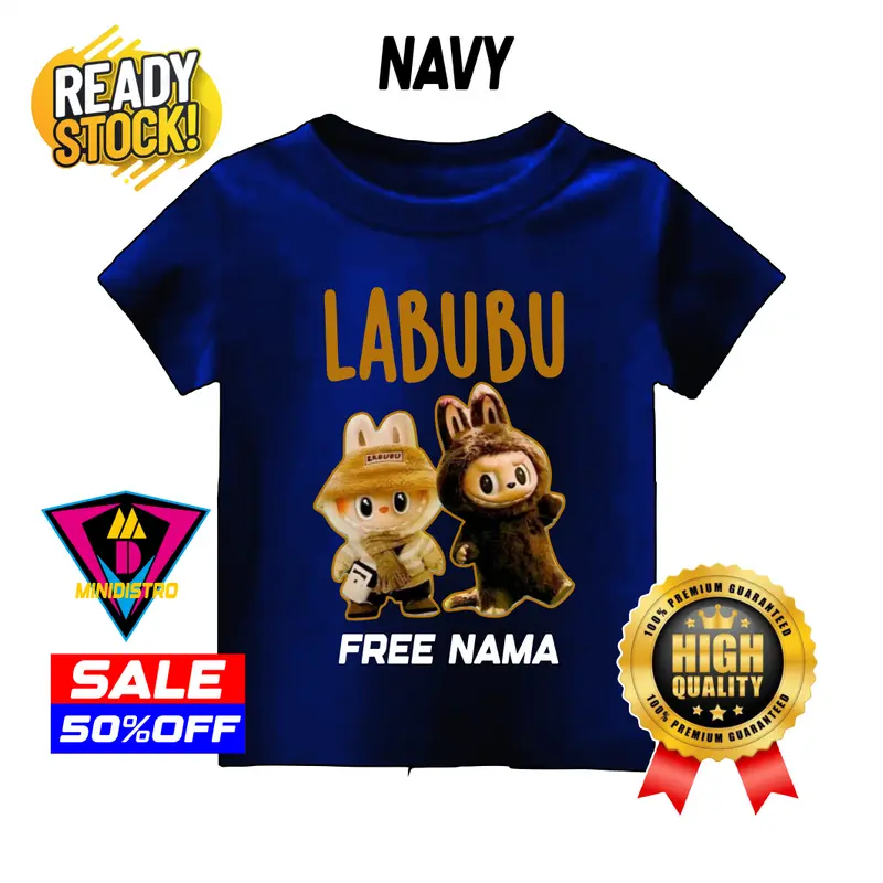 BAJU ATSAN ANAK FREE NAMA CASTEM LABUBU 1-6TH CATTON COMBAD KAOS ANAK CEWE COWO Katun Combed Distro Perempuan Cowok Katun Combed Laki-Laki Cotton 6