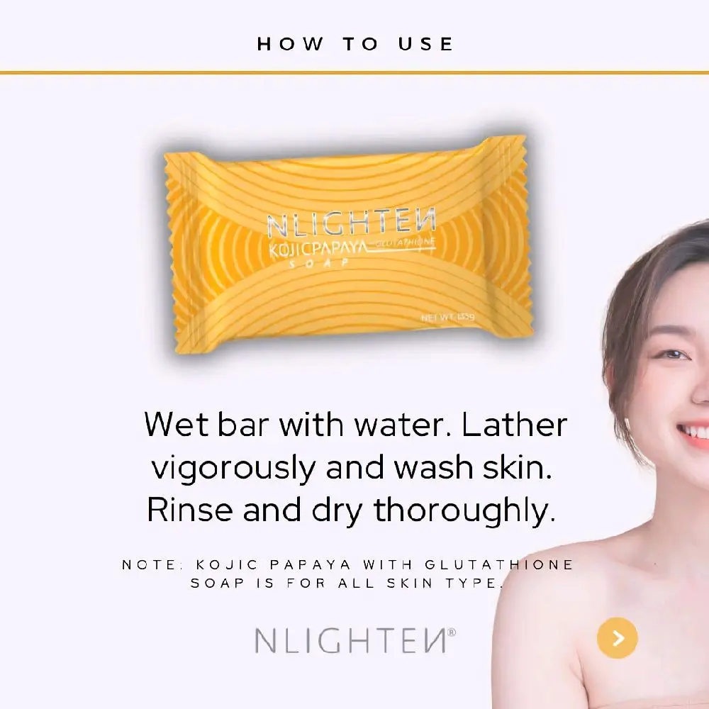 nlighten kojic papaya soap with glutathione review NLIGHTEN KOJIC PAPAYA WITH GLUTATHIONE SOAP Nworld