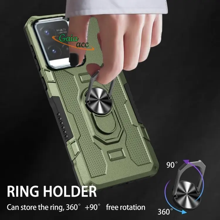 Casing Untuk Vivo Y21/Y21s/Y21t/Y21a| Y33S Hard Case Ring Armor Robot Case Kickstand Hybrid/Ring Holder 6