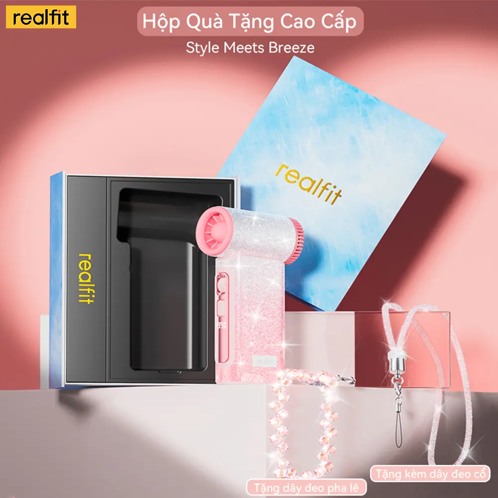 【Qùa tặng】Realfit T1Ultra Quạt Cầm Tay Tốc Độ Cao,Có Thể Điều Chỉnh 199 Tốc Độ, Màn Hình LED,Type-C Có Thể Sạc Lại, Có Dây Đeo Buộc, Thích Hợp Sử Dụng Ngoài Trời, Đi Kèm Với Dây Đeo Đá Miễn Phí | BigBuy360 - bigbuy360.vn