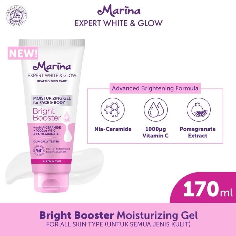 (READY STOK) Marina Expert White & Glow Moisturizing Gel for Face & Body  Hydra Lock 170ML | MOISTURIZER MARINA FOR FACE AND BODY 3