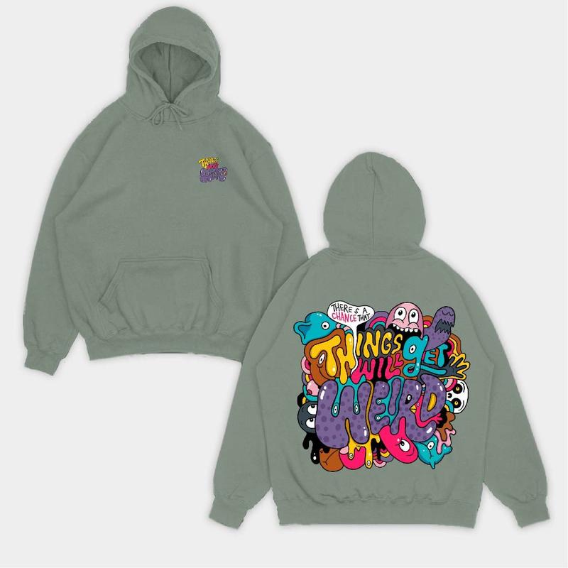 SWEATER POLOS Hoodie Jumper THINGS WILL WEIRD ( Sablon Depan Belakang ) Size M-XXL ( Pria & Wanita ) 3