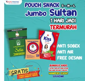 Pouch Snack Jumbo Custom untuk Bingkisan Ulang Tahun Anak Bahan Tebal Anti Air Tanpa Minimal Order Bisa Tambah Foto dan Kata Kata