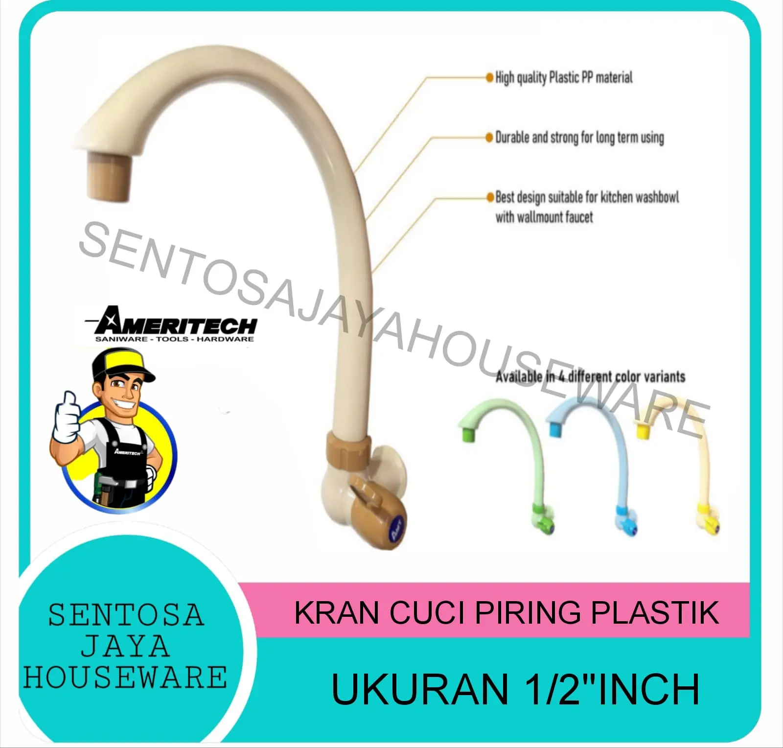 Kran cuci piring plastik / kran dapur angsa PVC murah bagus