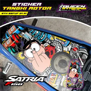 Stiker Aksesoris Tangki Bensin Satria FU Facelift Siap Pakai - Stiker Tangki Motor Desain Variasi Velg Karakter - Sudah Cutting Tahan Lama - STK-SSFUF