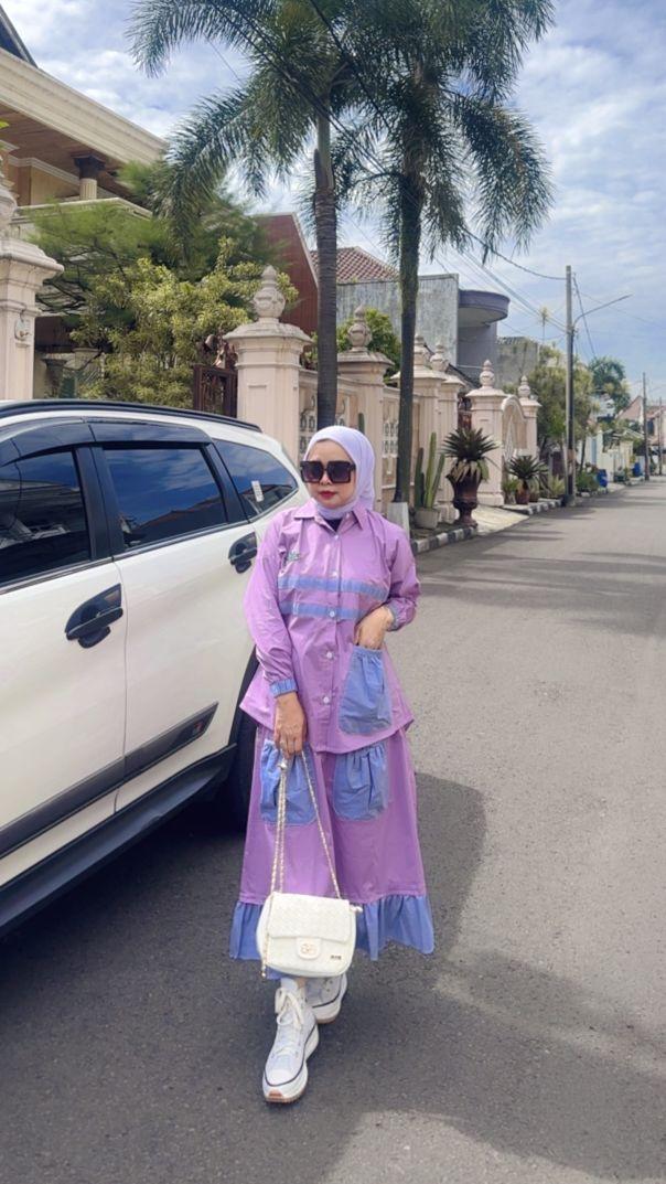 setelan rok Deena casual katun Stretch by Calistha muslim Panjang setelan rok Deena casual katun Stretch by Calistha muslim Panjang