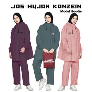 TERBARU JAS HUJAN MODEL HOODIE PRIA WANITA DEWASA BAHAN TEBAL PVC 025
